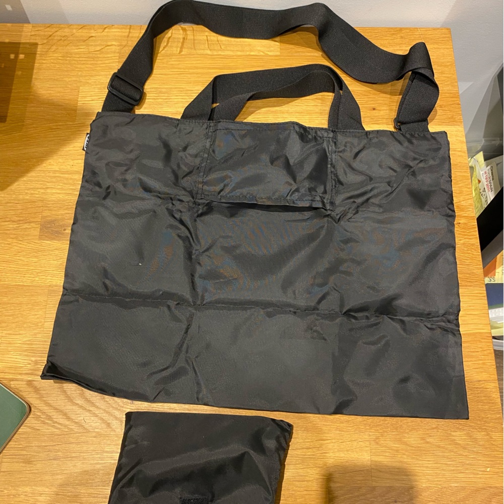Black ikea packable zipper tote
